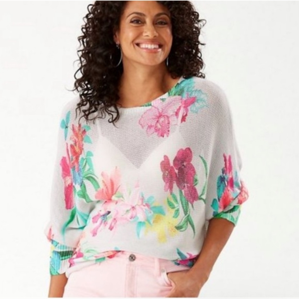 🌺TOMMY BAHAMA🌺 Rosalia Floral Dolman Sweater Women M